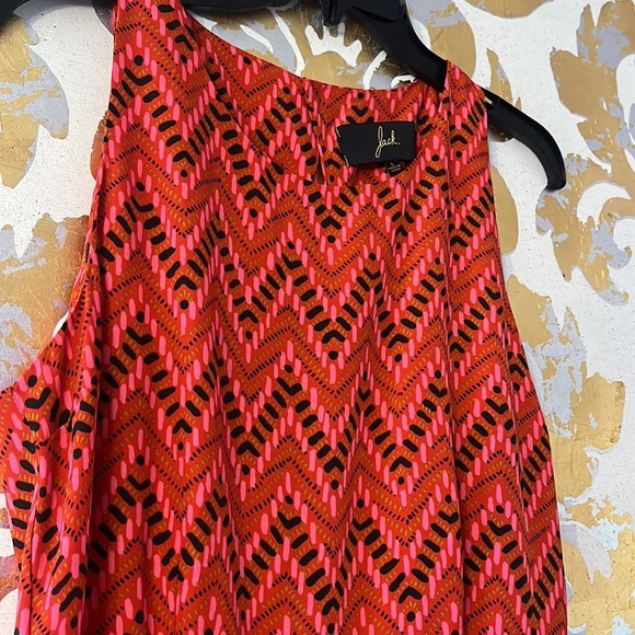 Jack B.B. Dakota Size Large Red Chevron Print Tank Dress - Picture 3 of 9